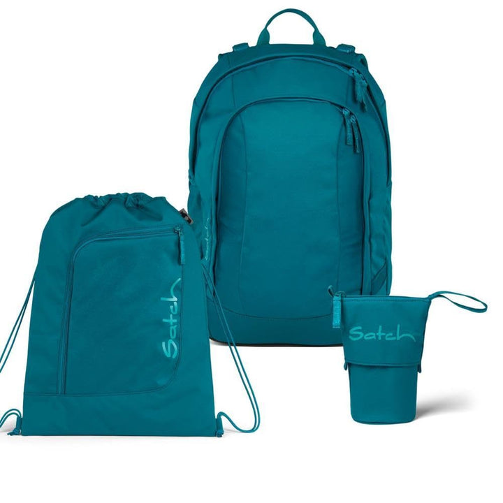 Satch Air Pencil Slider Light Edition Schulrucksack Set 3tlg. inkl. Sportbeutel Deep Petrol, Deep Pe