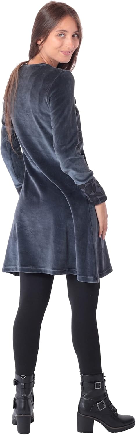 PUREWONDER Kleid Alternatives Samtkleid dr36 M Grau, M Grau