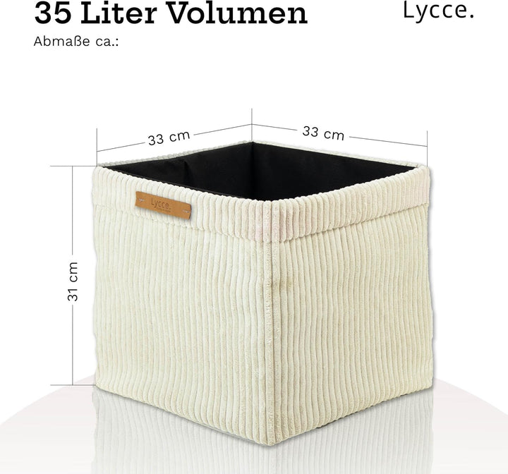 Kallax Box aus trendigem Cordstoff | Aufbewahrungskorb für Kallax Regal | Faltbox 33 x 33 x H31 cm m