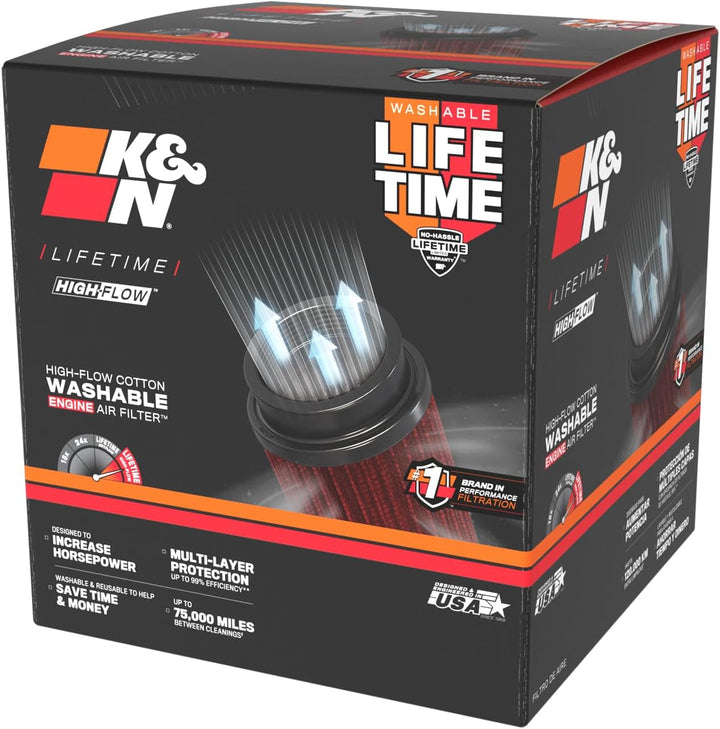 K&N RU-2800 KFZ und Motorrad Gummi Universalluftfilter