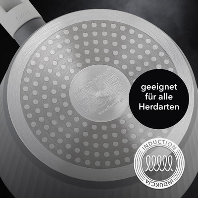 FLORINA Aluminium Kasserolle Serrano 18 cm I Kasserolle mit Soft-Touch-Griffen I Leichte und robuste