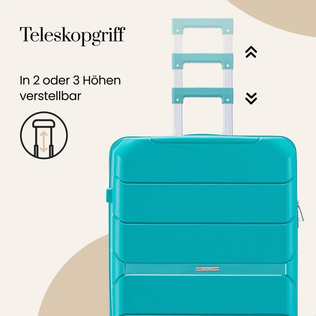 Urban Adventurer Reisekoffer 79L – Grün – Trolley mittelgross Hartschale mit Zahlenschloss & 4 Rolle