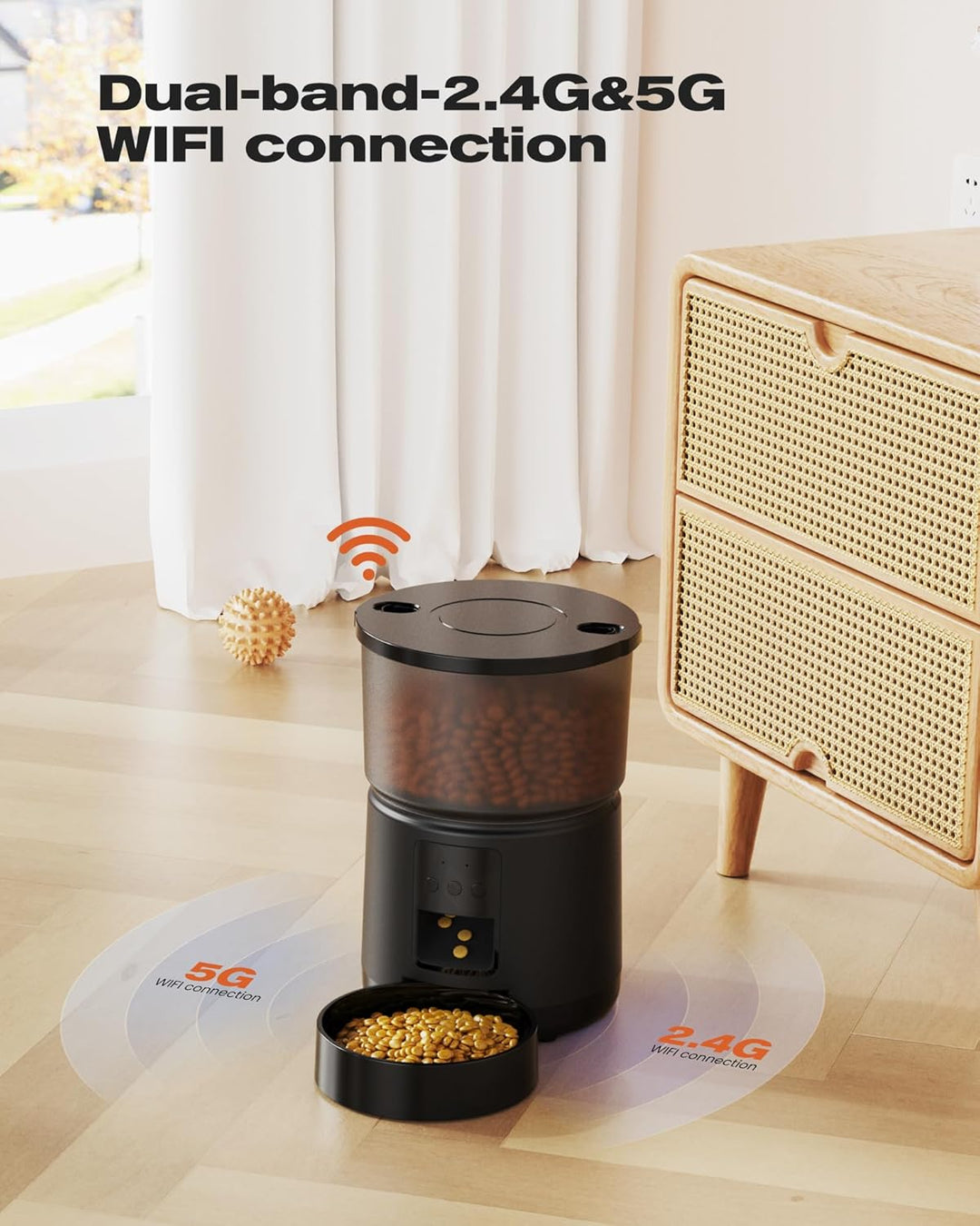 Futterautomat Katze APP: 2.4G/5G WiFi Futterautomat Hund - Automatische Futterstation Katzen - Futte