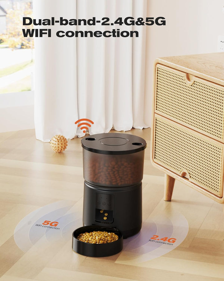 Futterautomat Katze APP: 2.4G/5G WiFi Futterautomat Hund - Automatische Futterstation Katzen - Futte