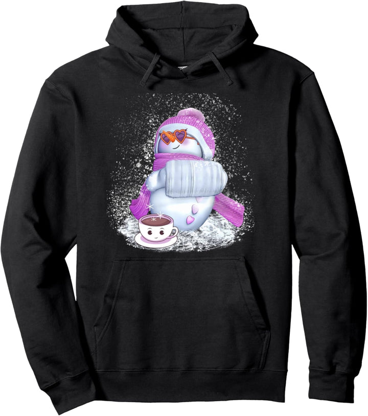 Kleiner Schneemann Schneefrau in pink Pullover Hoodie