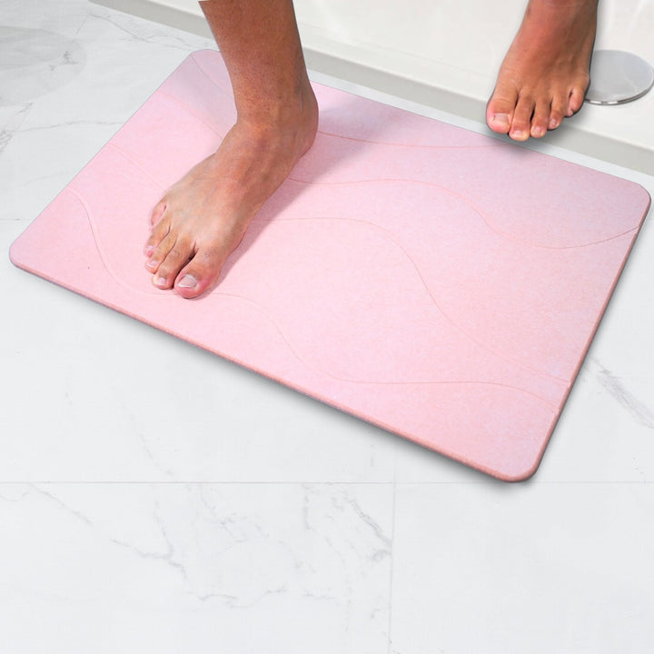 PURE 4HOME Badematte Kieselgur 60 x 40 cm – Saugstark & Schnelltrocknend, rutschfest – Diatomit Stei