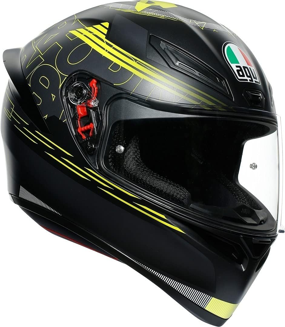 AGV Unisex-Adult K1 E2205 Top Motorrad Helm XS Schwarz, XS Schwarz