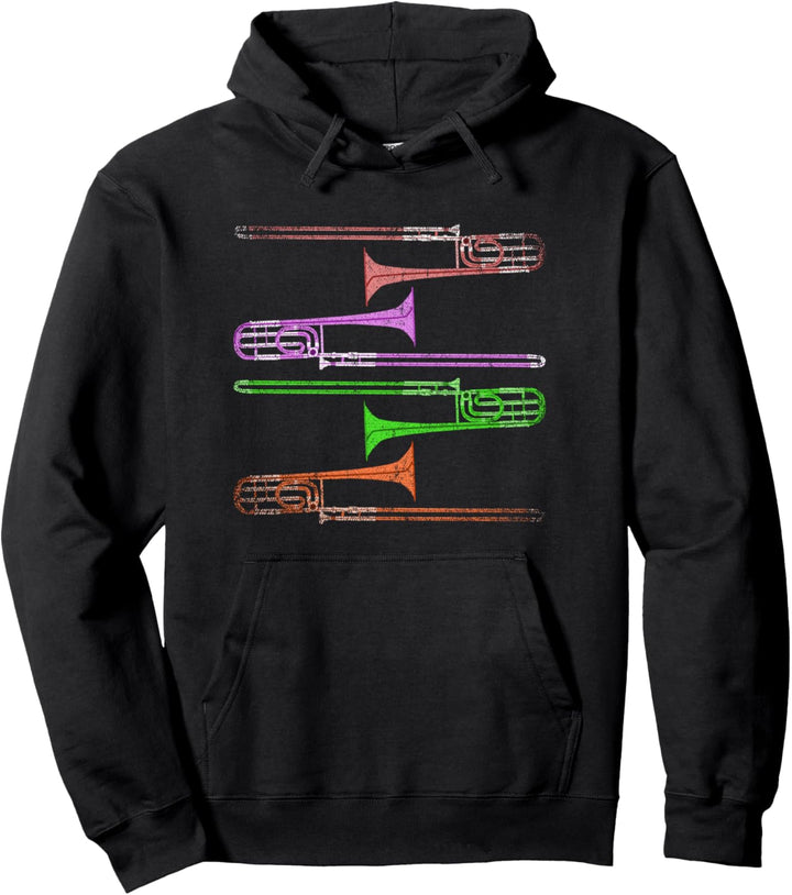 Buntes Orchester Musik Posaunist Geschenk Posaune Pullover Hoodie
