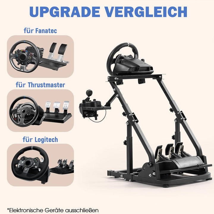 Minneer Racing Wheel Stand Lenkradständer Ultra-stabil 4 Stützarme passend für Logitech G25 G27 G29