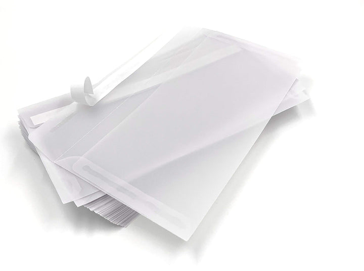 Transparente Briefumschläge, DIN lang, Haftklebestreifen, 100 Stück