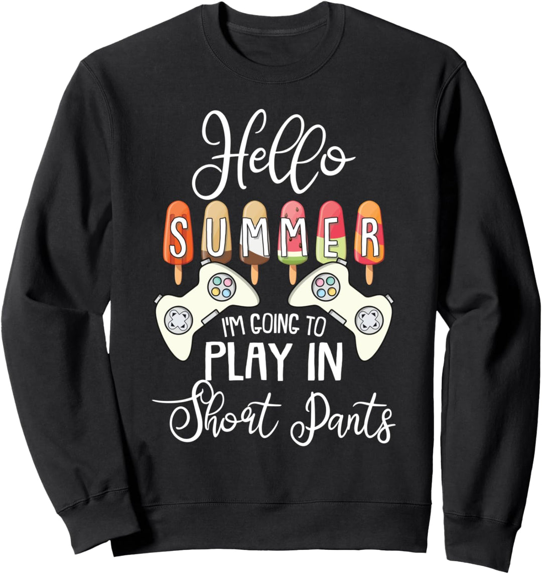 Hallo Sommer Gaming Lustige Ferien Spielen Videospiel-Gamer Sweatshirt