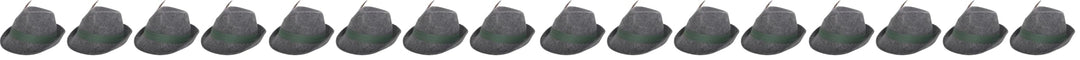 Folat Tiroler Wolle Hat mit Feder (One Size), Grau Einheitsgrösse (Packung mit 2), Einheitsgrösse (P