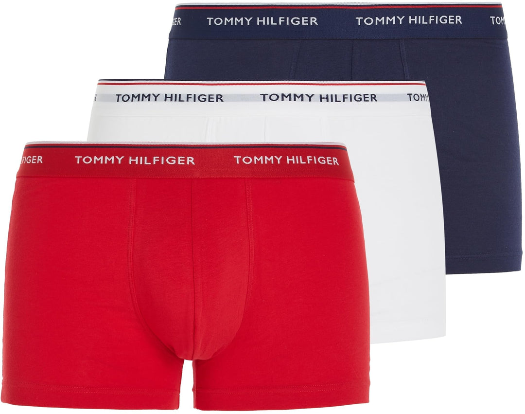 Tommy Hilfiger Herren 3er Pack Boxershorts Trunks Unterwäsche S Rot, S Rot