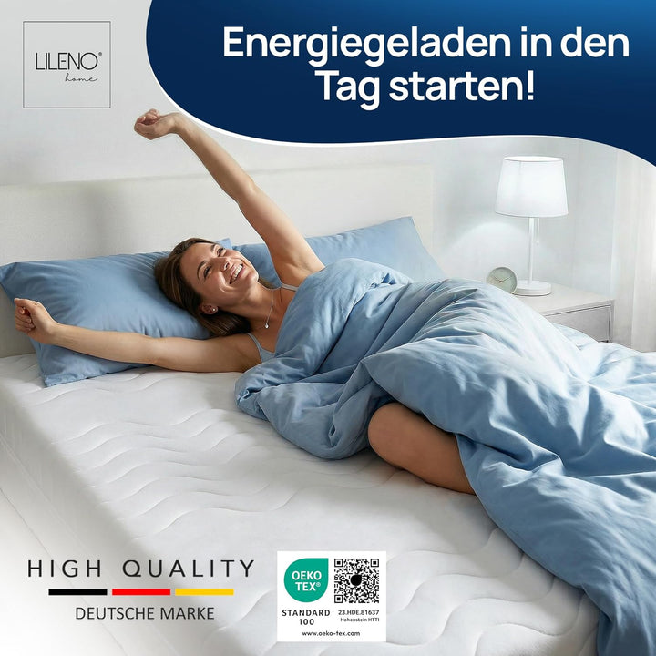 LILENO HOME Matratzenbezug 90x200 cm Reissverschluss - waschbarer Matratzenschoner aus Microfaser id
