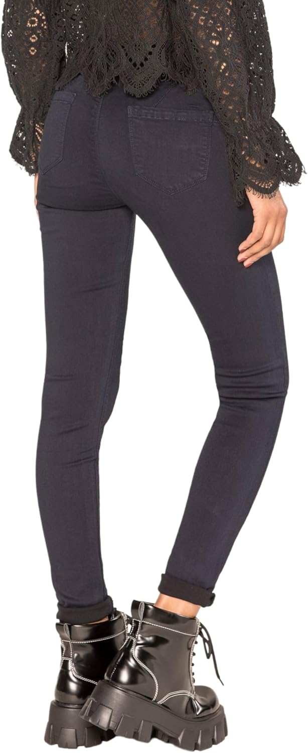Nina Carter P106 Damen Jeanshosen Slim Fit Push-Up Skinny Jeans Mid-High Waist XS Slim Dunkelblau (P