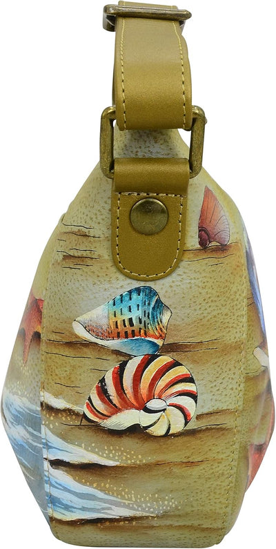 Anuschka Handbemalte Hobo Schultertasche aus Echtleder Gift Of The Sea, Gift Of The Sea