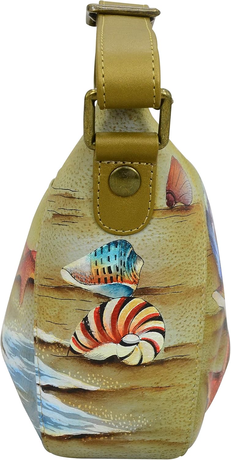 Anuschka Handbemalte Hobo Schultertasche aus Echtleder Gift Of The Sea, Gift Of The Sea
