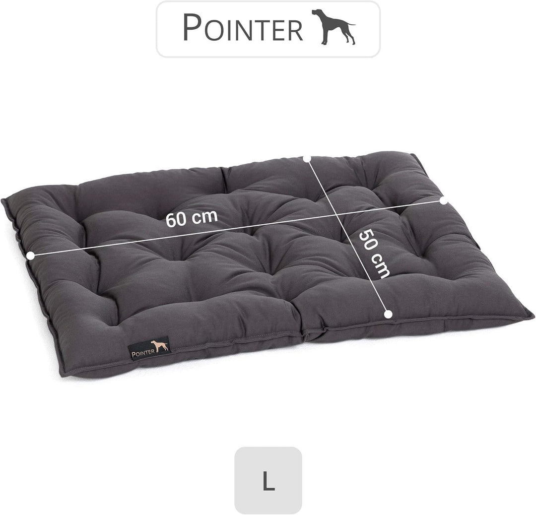 Doctor Bark Pointer | Hundekissen Urban - orthopädisch, waschbar, robust, bequem (L - 60x50 cm, Grau