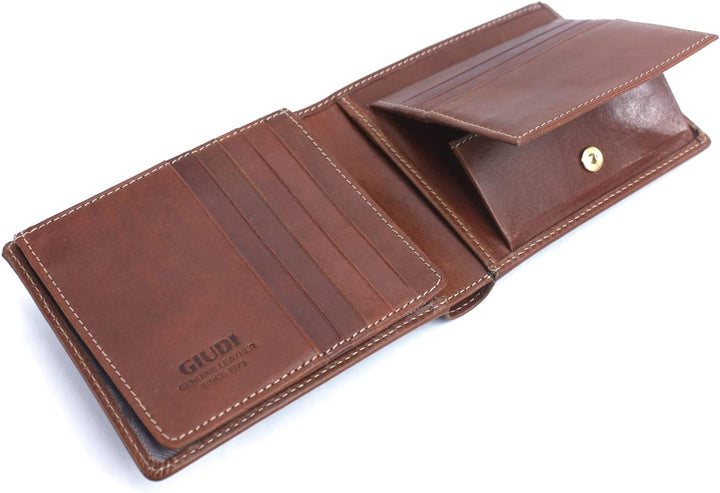 GIUDI ® Geldbörse Herren Wiener Schachtel Gross Rindsleder Cognac, Cognac