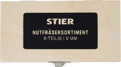 Nutfräsersortiment, Hartmetallschneiden, 6-teilig, 8 mm, Holzfräser, Fräser für gägngie Oberfräsen (
