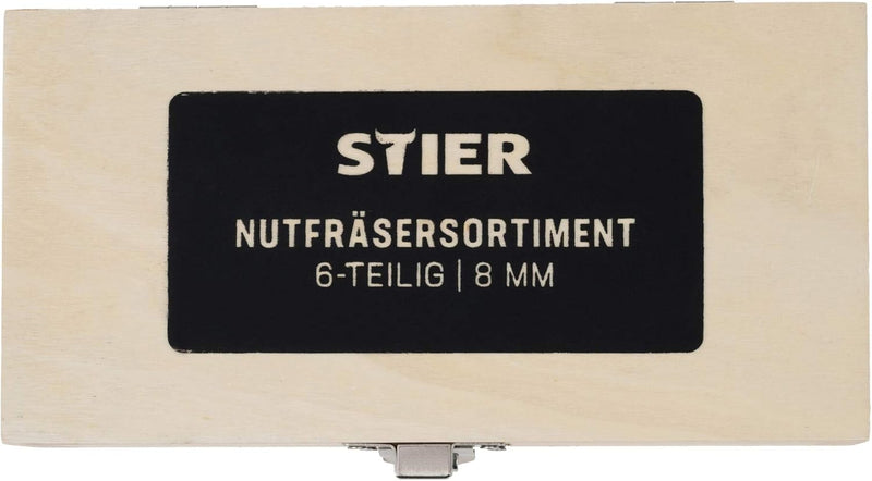 Nutfräsersortiment, Hartmetallschneiden, 6-teilig, 8 mm, Holzfräser, Fräser für gägngie Oberfräsen (
