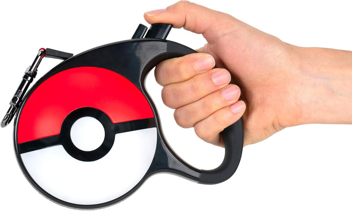 Pokémon Pokéball einziehbare Hundeleine - 5 m einziehbare Leine mit reflektierendem Muster, Feststel