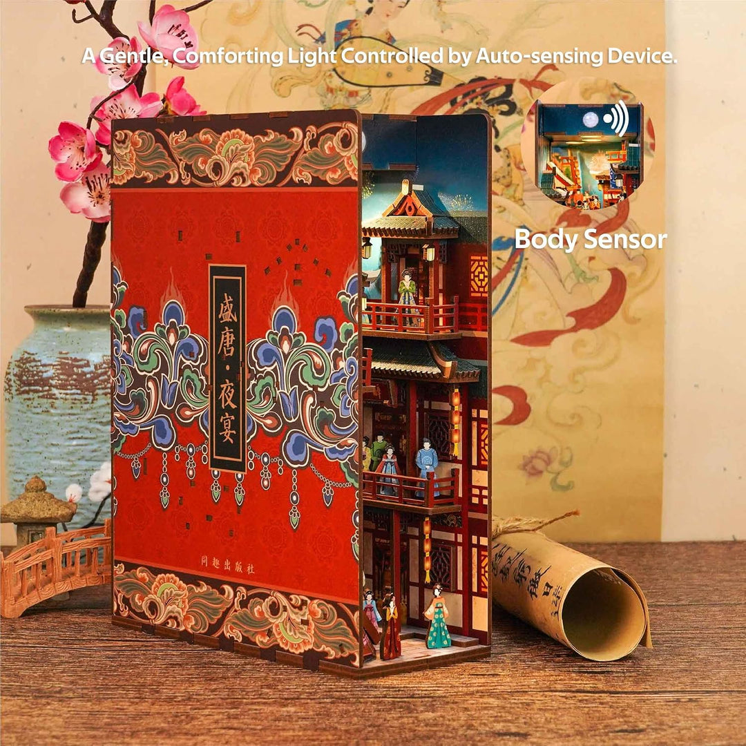 Tonecheer DIY Book Nook Kit Modellbausatz 3D Puzzle aus Holz für Erwachsene zum Baue Puppenhäuser Ba