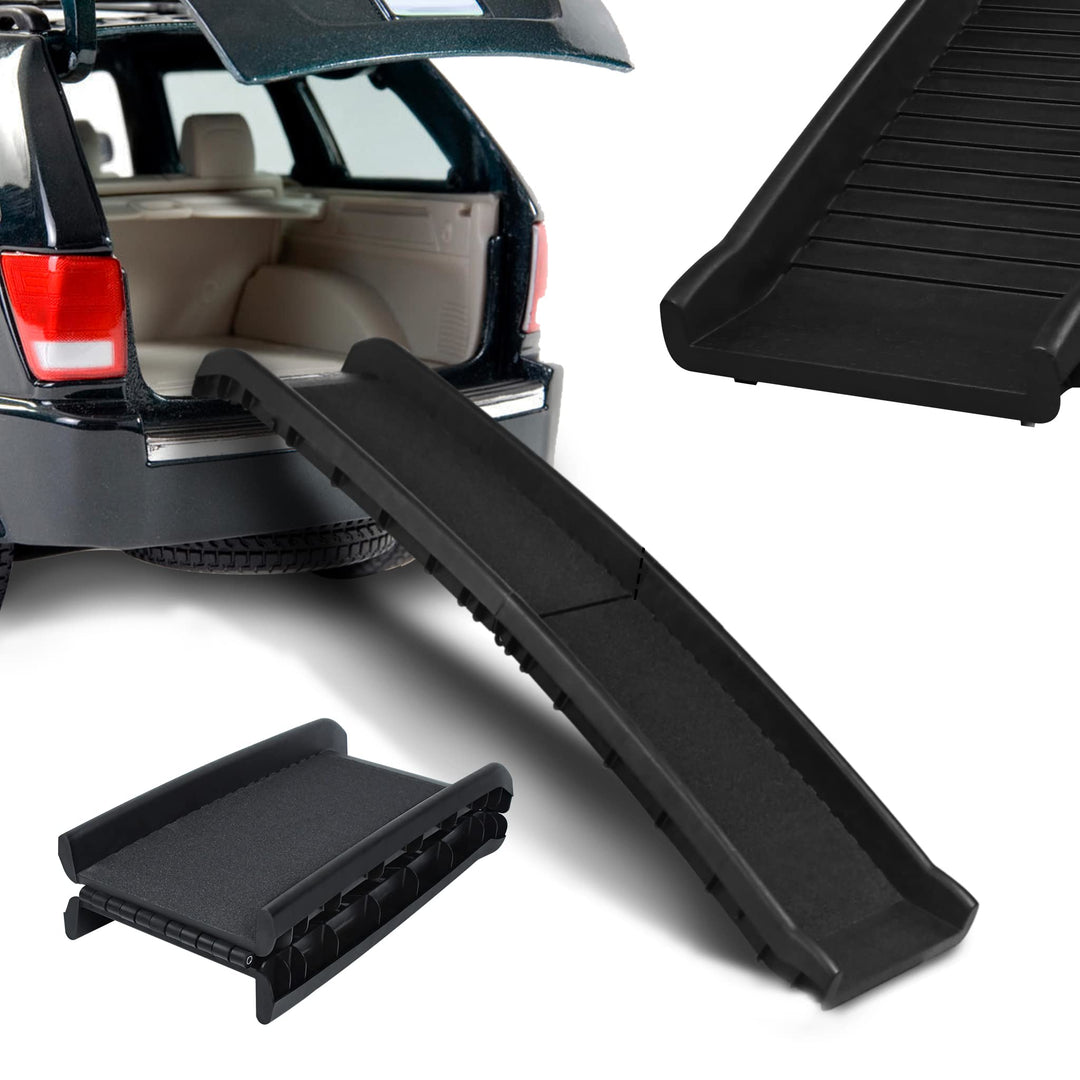 NAIZY Hunderampe 156cm Klappbare Hundetreppe Ramp mit Anti-Rutsch Matten Haustierrampe Kunststoff Ko