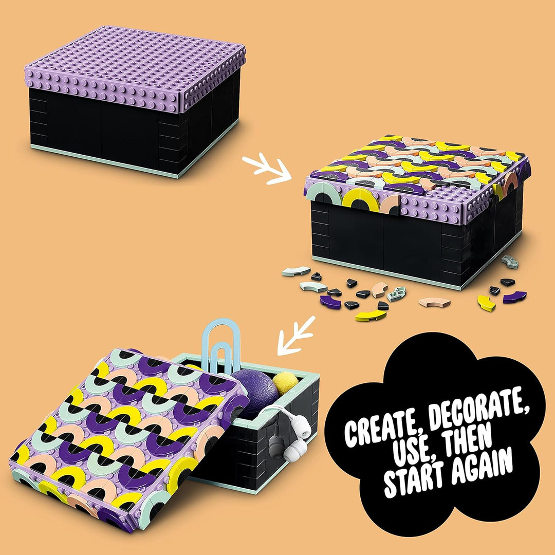 LEGO 41960 DOTS Grosse Box, Bastelset für Schmuckkästchen, Schreibtisch-Organizer oder Kinderzimmer-