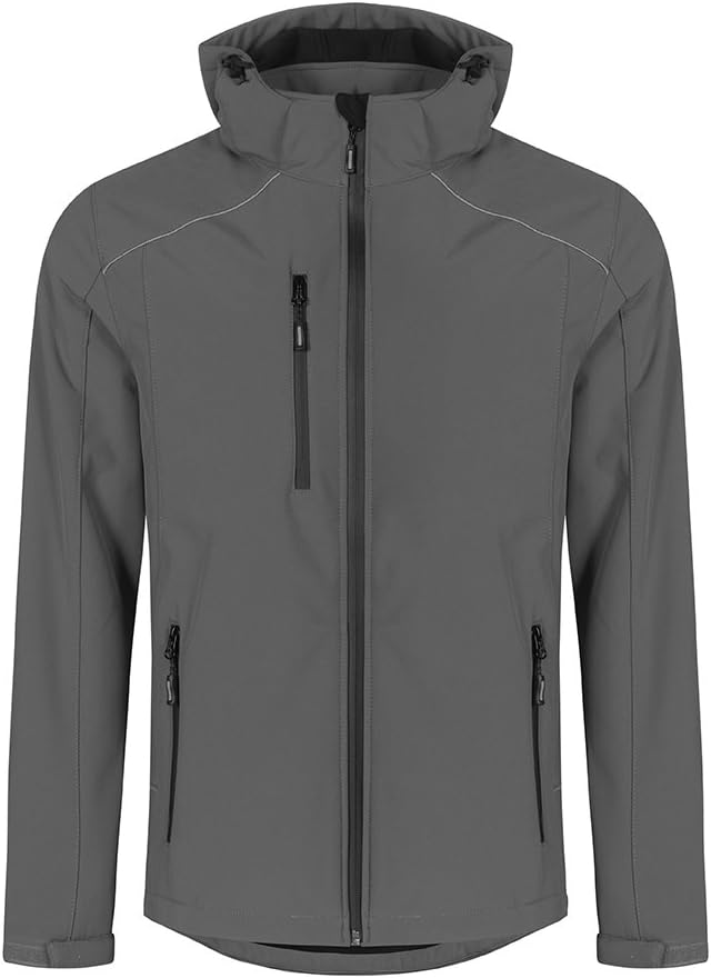 Softshell Jacke Plus Size Herren, Stahlgrau, 5XL