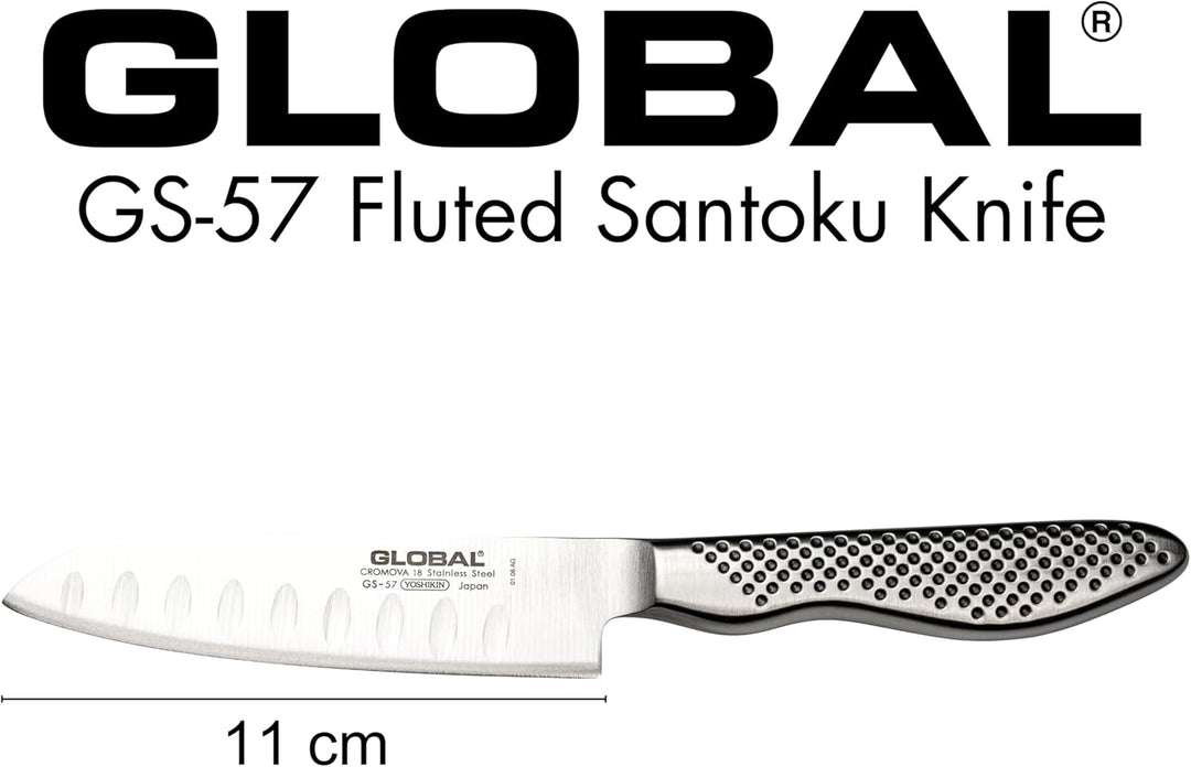Global Knives GS-57 Santokumesser mit 11 cm Klinge, CROMOVA 18 Edelstahl