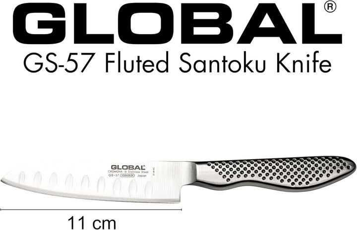 Global Knives GS-57 Santokumesser mit 11 cm Klinge, CROMOVA 18 Edelstahl