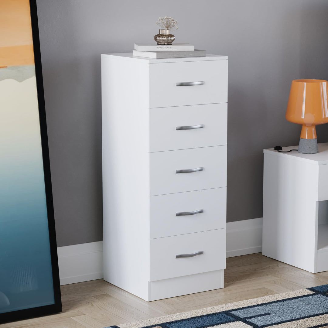 Vida Designs Brust Schmale Kommode, weiss, 36D x 34.5W x 90H centimetres, Weiss