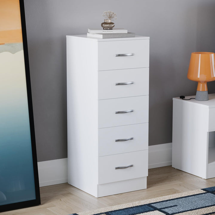 Vida Designs Brust Schmale Kommode, weiss, 36D x 34.5W x 90H centimetres, Weiss