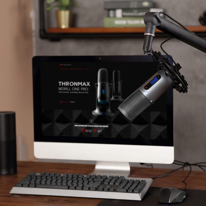 Thronmax Mdrill One (M2G) Kondensator Mikrofon (Grau) für professionelle HD Aufnahmen (48kHz) in Stu