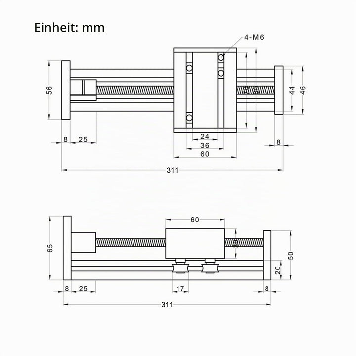 Zeberoxyz 200mm effektive Länge Linear Schienenführung Kugelumlaufspindel SFU1605 mit NEMA17 Schritt