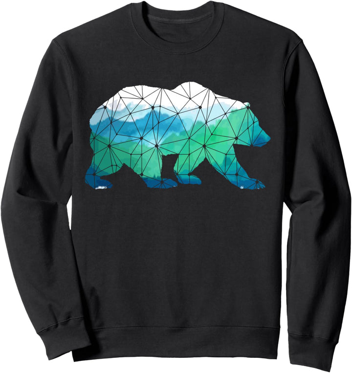 Bär Natur Berge Grizzly Wandern Camping Outdoor Geschenk Sweatshirt