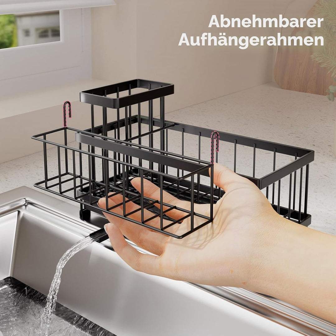 SWTYMIKI Spülbecken Organizer Spülmittel Organizer - Grosser Spüle Organizer mit 360° Automatischer