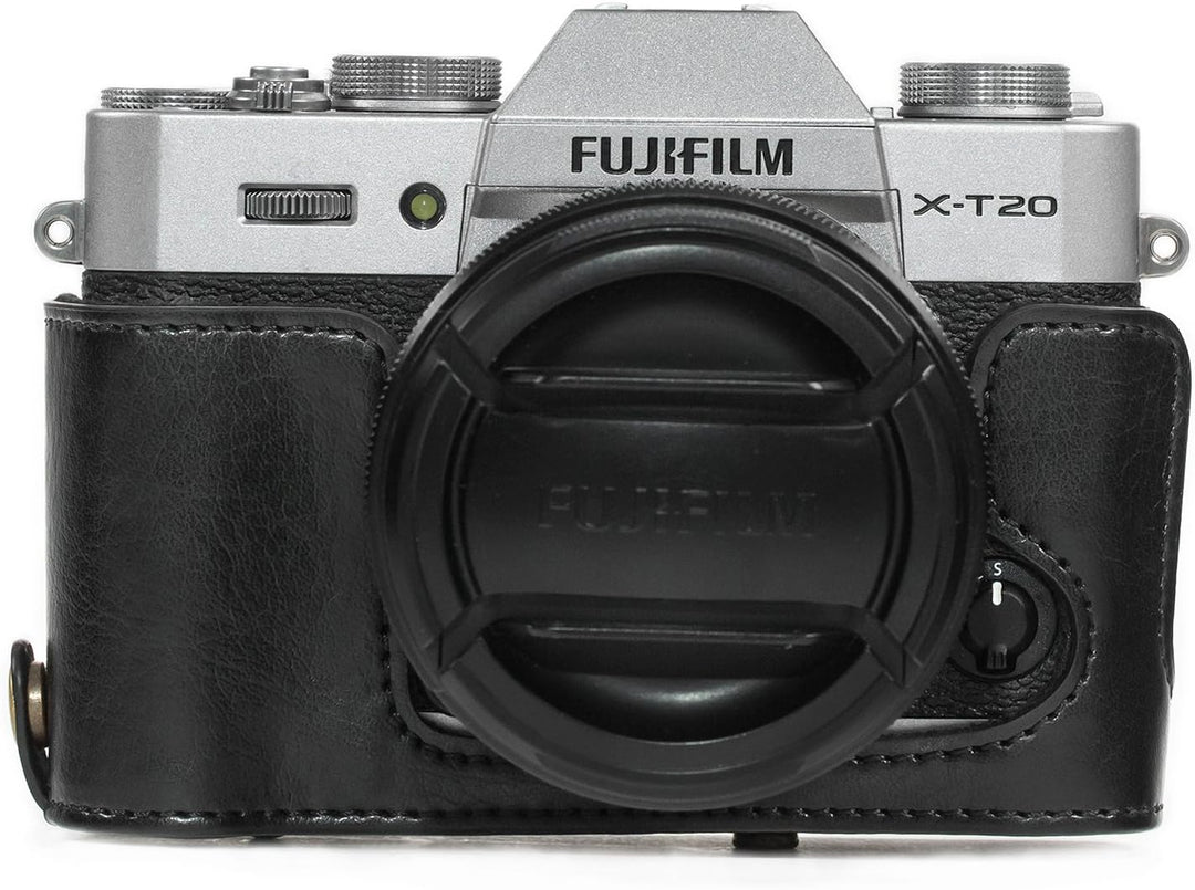 MegaGear MG981 Ever Ready Leder Kamera-Case mit Trageriemen kompatibel mit Fujifilm X-T30, X-T20, X-