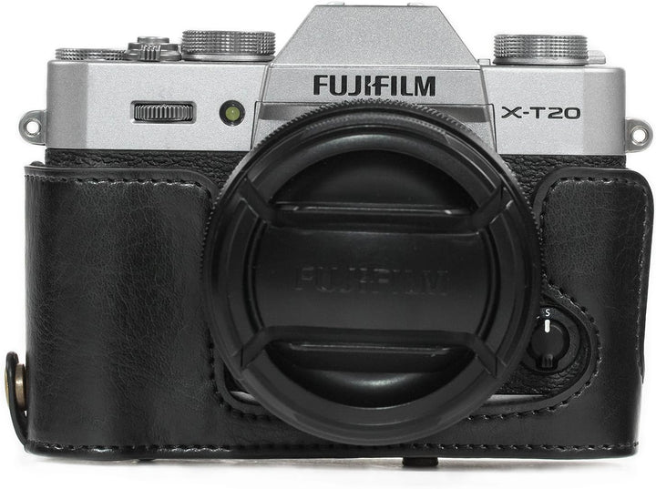 MegaGear MG981 Ever Ready Leder Kamera-Case mit Trageriemen kompatibel mit Fujifilm X-T30, X-T20, X-