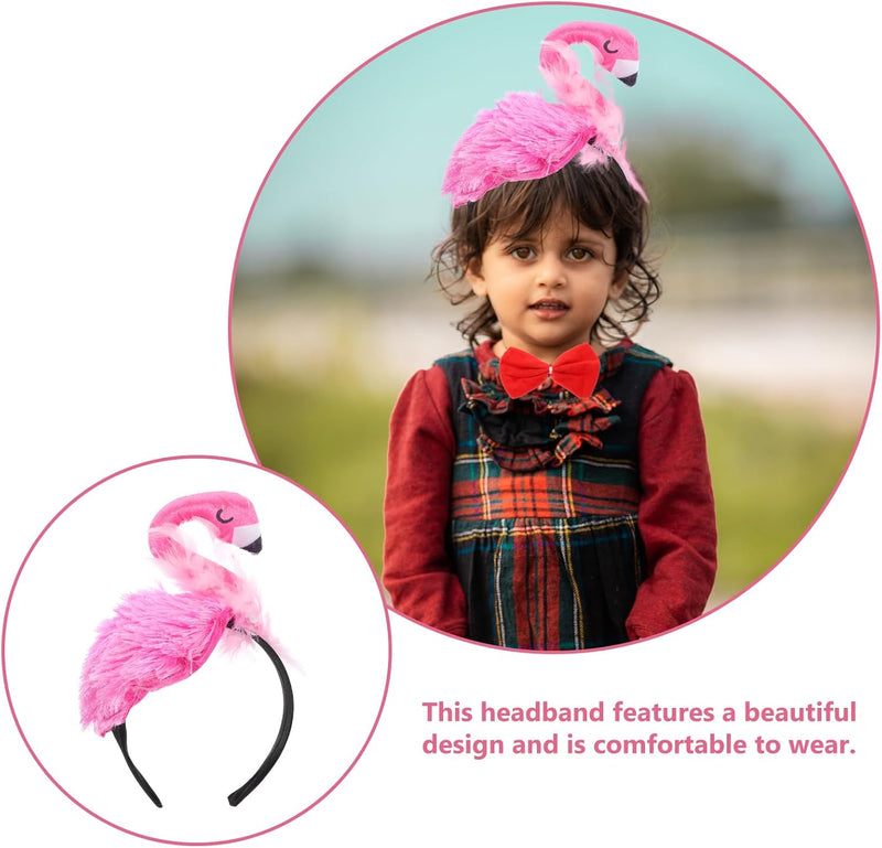 Amosfun 3 Stück Flamingo-Stirnband Flamingo-Kopfschmuck für Hawaii-Karneval Tropisches Party-Haar-Ac