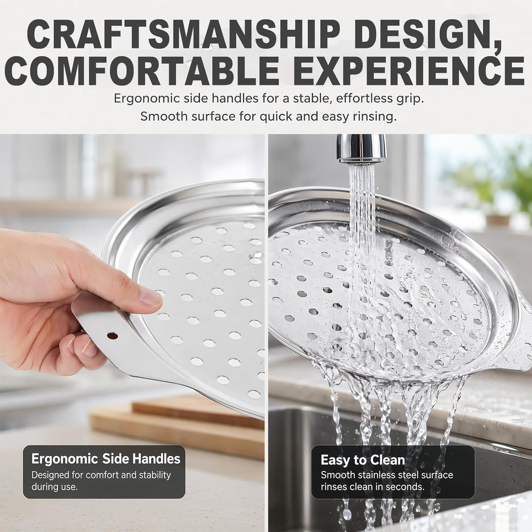 Spätzlepresse Edelstahl, Spätzlereibe und Spätzlehobel Topfaufsatz für 24–28 cm Töpfe mit Schaber, S