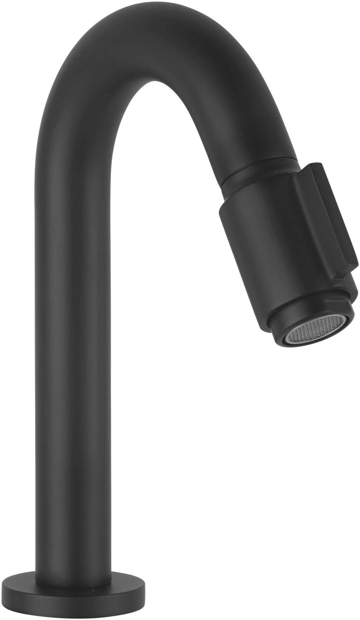 Essential 2.0 Kaltwasserhahn Gäste WC - 19 cm Hoher Waschtischarmatur - Messing - Mit Rosetten - Mat