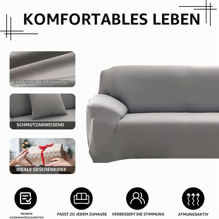 Lydevo Sofabezug 2 Sitzer Stretch Sofahusse Elastischer Sofabezug Spandex Sofa Überzug mit 2 Kissenb
