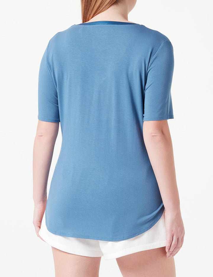 Triumph Damen Climate Aloe Top SSL Pyjamaoberteil 40 Liberty Blue, 40 Liberty Blue