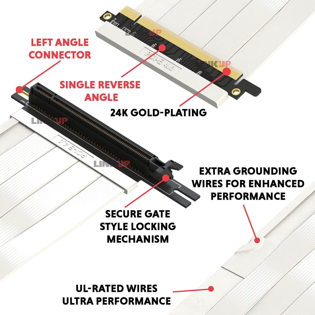 LINKUP - Ultra PCIe 4.0 X16 Riser-Kabel [RTX4090 RX6950XT x570 Z690 Getestet] Abgeschirmter Gaming P