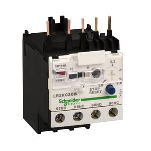 Schneider Electric LR2K0312 Motorschutzrelais, 3,7-5,5A, 1S+1Ö, Klasse 10A 3.7-5.5A, 3.7-5.5A