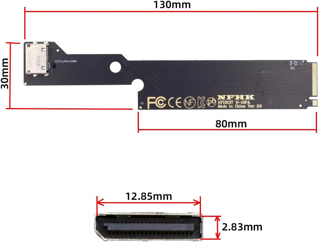 cablecc PCI-E 3.0 M.2 M-Key zu OCULINK SFF-8612 SFF-8611 Host-Adapter für Externe Grafikkarte & SSD