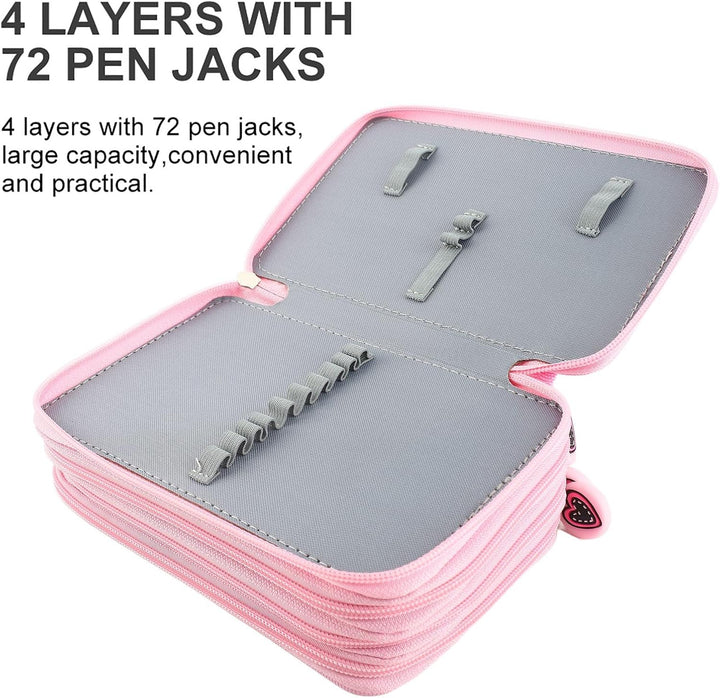 Yosoo 72pcs Buntstift Tragetasche Grosser Oxford-Mehrschicht-Bleistift-Organizer mit grosser Kapazit
