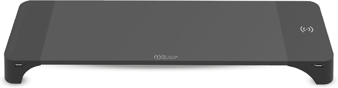 Miraval Monitor-Ständer mit Kabelloser Ladefläche, 57,5 x 17,6 x 5,6 cm, USB-C Anschluss, 15W Ladefu